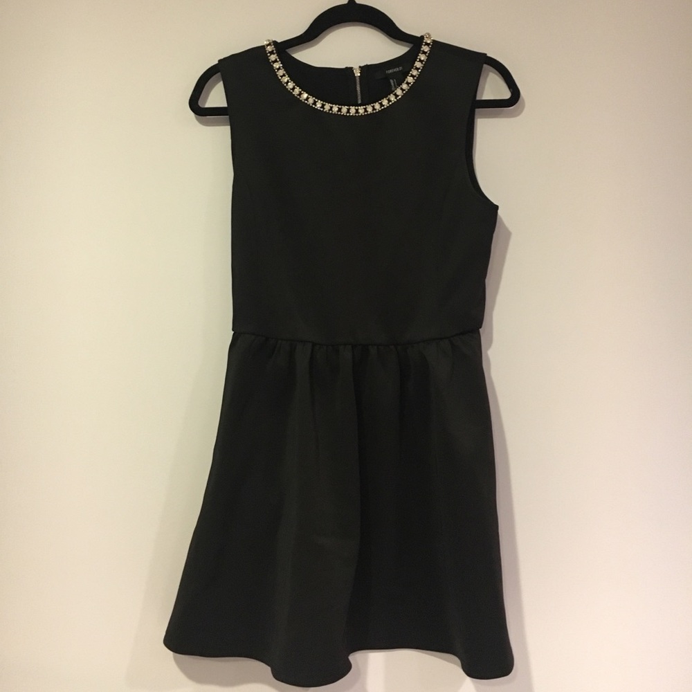 Jewel-Collared Black Dress ✨